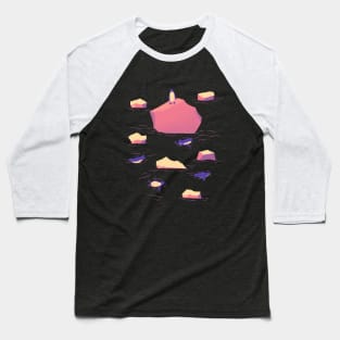 Penguin In Icy Waters - Sunset Colours Baseball T-Shirt